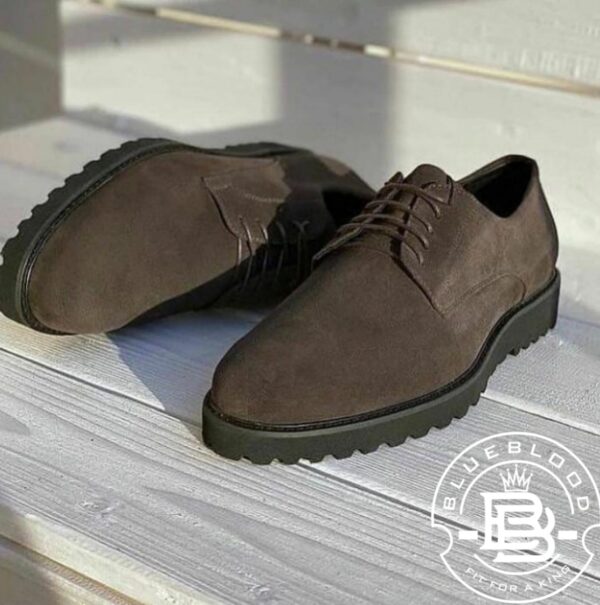 Modern Brown Suede Lace-Up Shoe