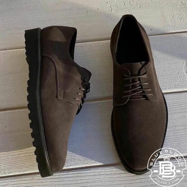 Modern Brown Suede Lace-Up Shoe - Image 2