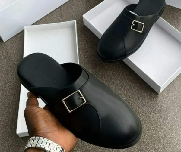 Classic Leather Buckle Mules
