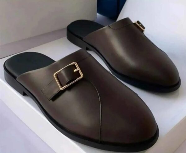 Classic Leather Buckle Mules - Image 3