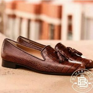 Textured Finished Loafer with Tassel Detail