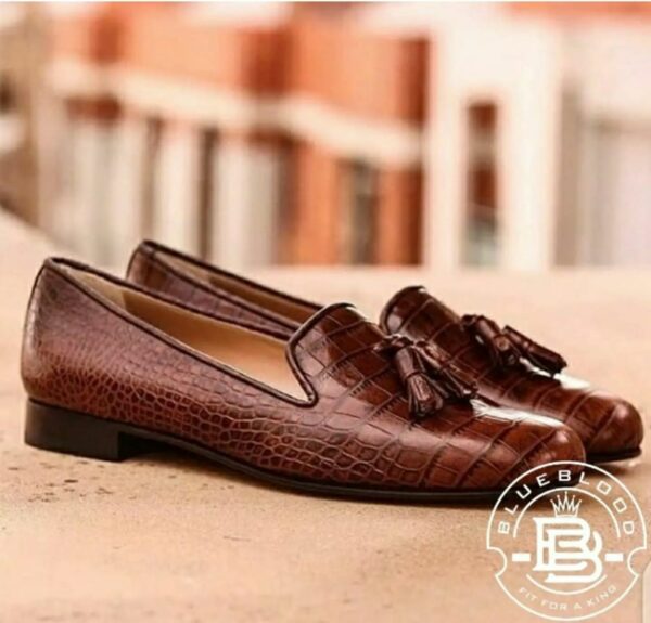 Textured Finished Loafer with Tassel Detail