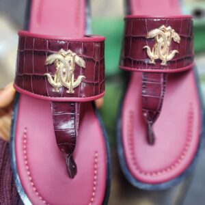 Fashionable Black Sandals Purple